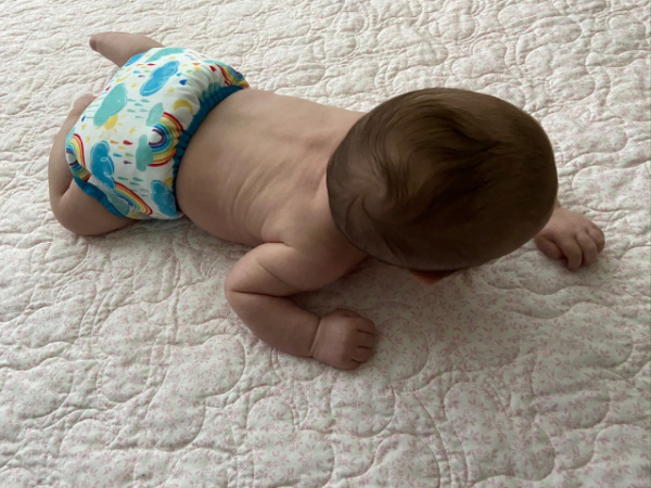 Cute Baby in Cute Cloth Diapers