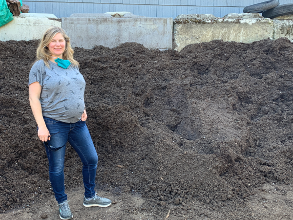 Diaper Stork Owner Carrie Pollak explores composting facilities.